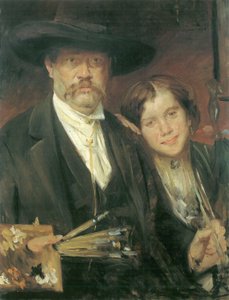 モデル付き自画像 作： Lovis Corinth